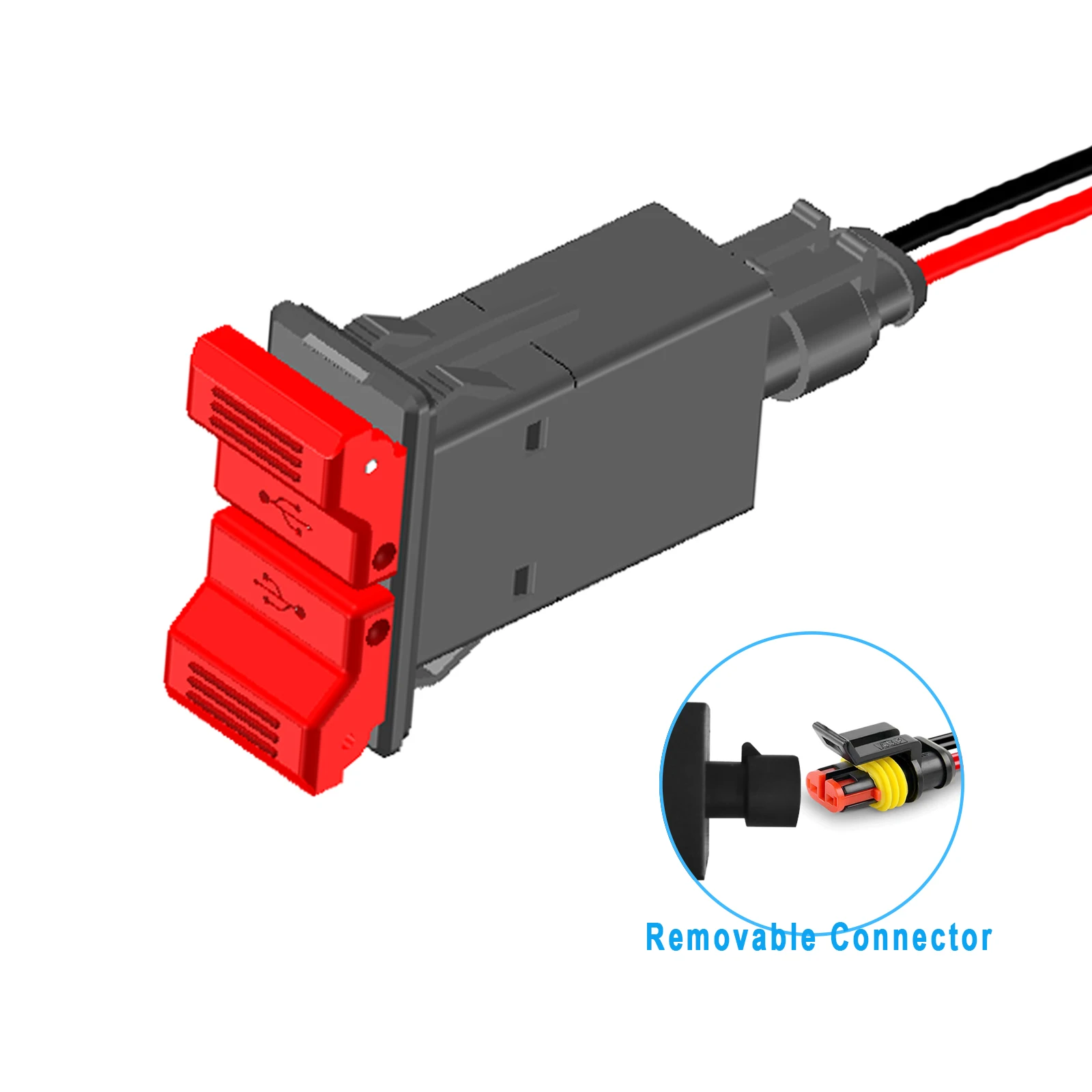 

Розетка зарядная с двумя USB-портами, 36 Вт и синим светодиодным переключателем типа C, 12-24 В постоянного тока, водонепроницаемый адаптер для автомобиля, мотора, лодки, грузовика