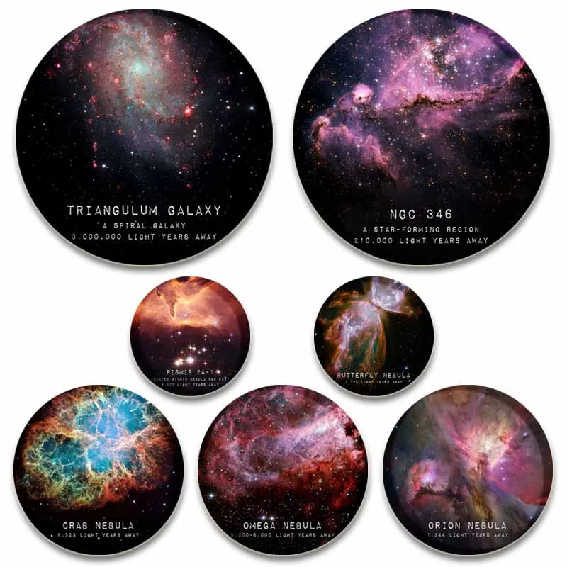 

58mm Universe Constellation Planet Enamel Pins Round Tinplate Brooches for Backpack Clothes Hat Jewelry DIY Lapel Pin Badge Gift