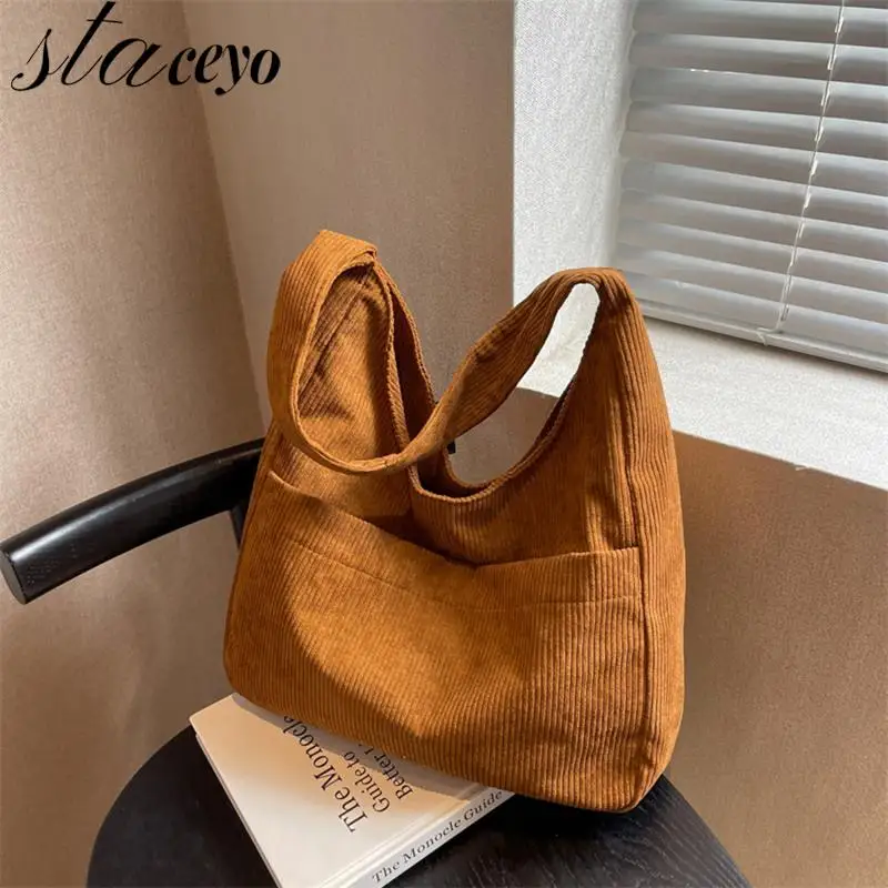 

Однотонная Вельветовая Холщовая Сумка на плечо, модель 2022, повседневная женская дизайнерская сумка с застежкой, трендовая женская сумка для подмышек