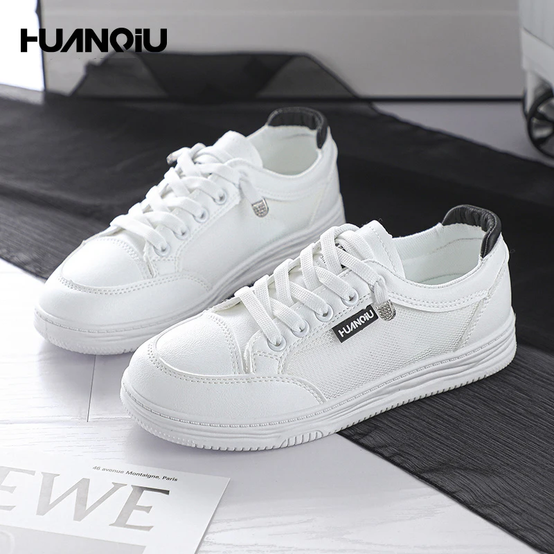 

HUANQIU Sneakers Summer 2022 new low top mesh breathable small white women's versatile fashion casual board running shoes