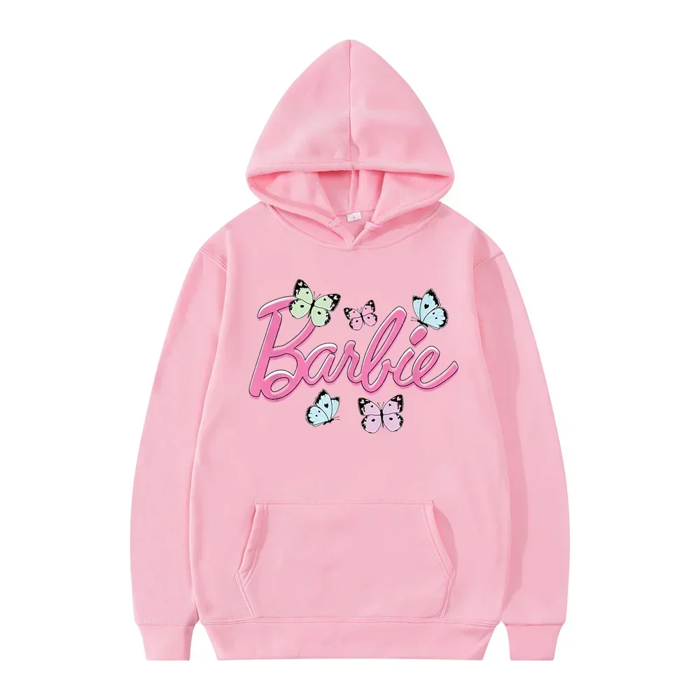 Женская винтажная толстовка с капюшоном и принтом Барби Y2k