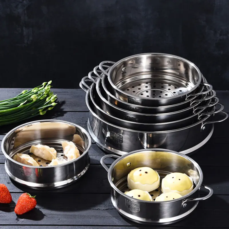 304 Stainless Steel With Double Ear Drain Basket Rice Cooker Food Steaming Grid TrayPot Dumplings Steamer Kitchen Cooking Tools |