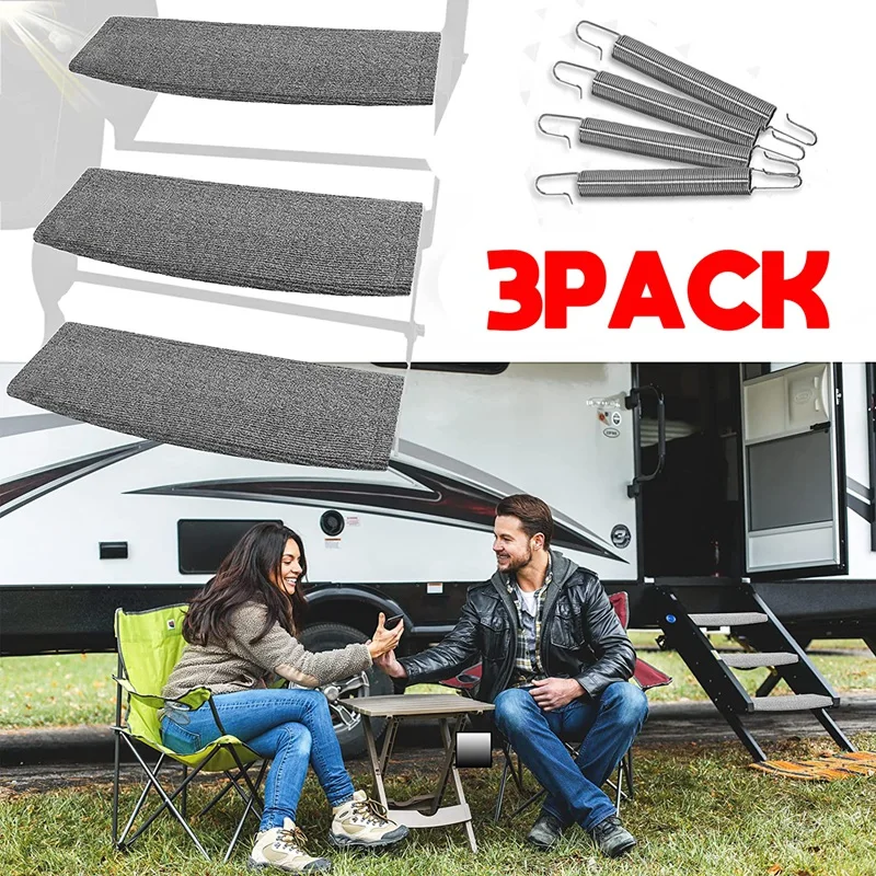 

3 Pack RV Step Covers, 22Inch Wide Camper Radius Steps Covers RV Step Rug for 8-11Inch RV,Trailer, Camper Stairs