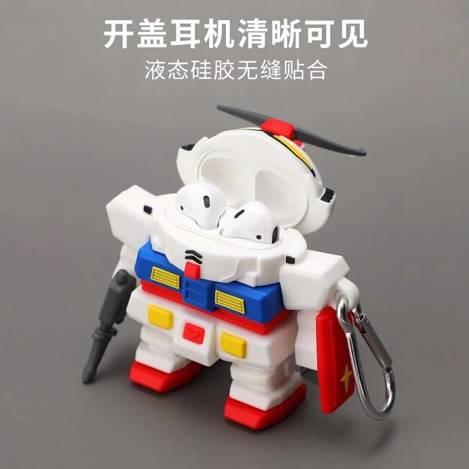 

For Airpods 1/2/3 Airpods pro/pro2 Silicone Protective Case Apple Bluetooth Earphone Cartoon Mecha warrior transformers Gundam
