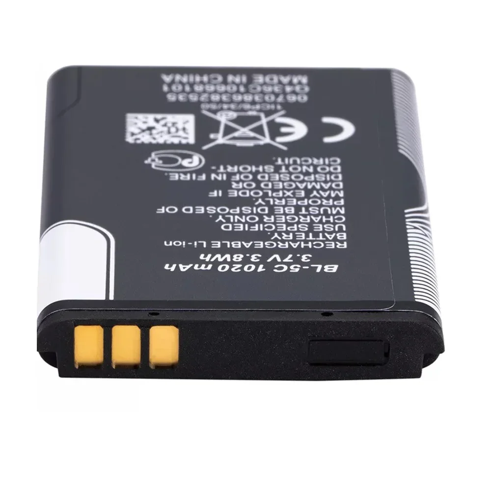 Литий-полимерный аккумулятор BL-5C BL5C 3.7V 1020mAh для телефонов Nokia 1100, 1110, 1200, 1208, 1280, 2600, 2700, 3100, 3110, 5130, 6230, 1600 (art.: 3920d9ce518dd) - 3920d9ce518dd