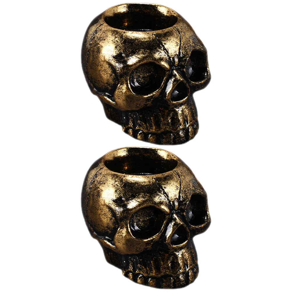 

2 Pcs Tea Light Holders Decorative Desktop Ornament Ornaments Resin Table