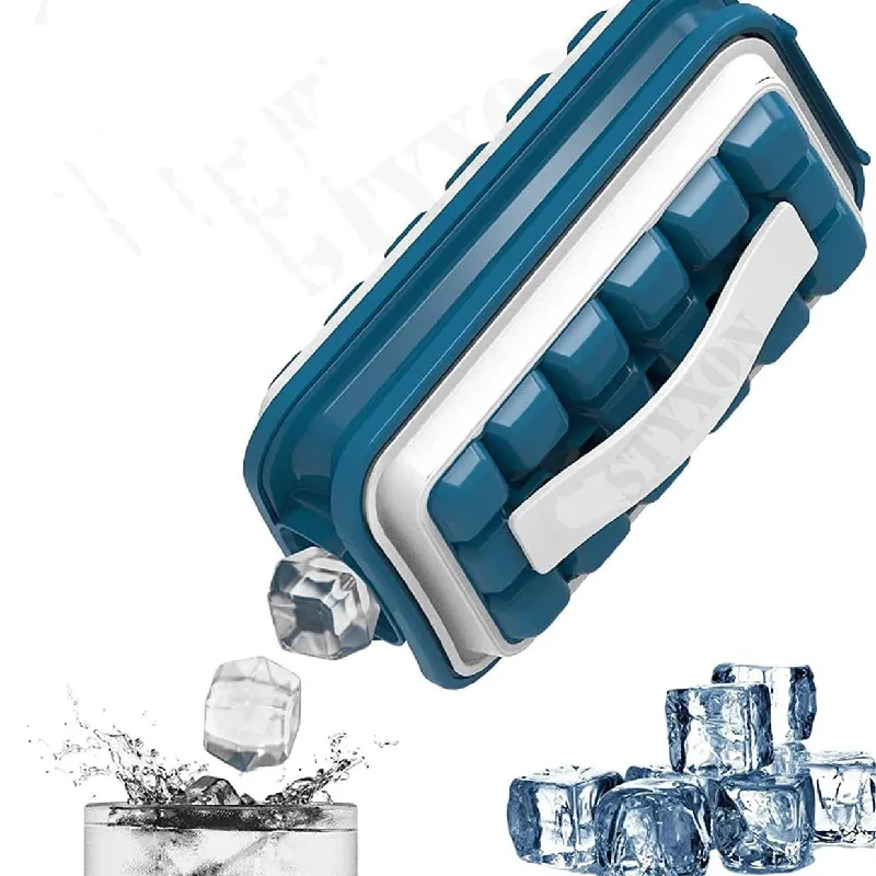 

36 Grids Ice Cube Tray DIY Silicone Ice Cube Maker Mold Mould Portable Kettle with Storage Container Kitchen Outdoor Accessories