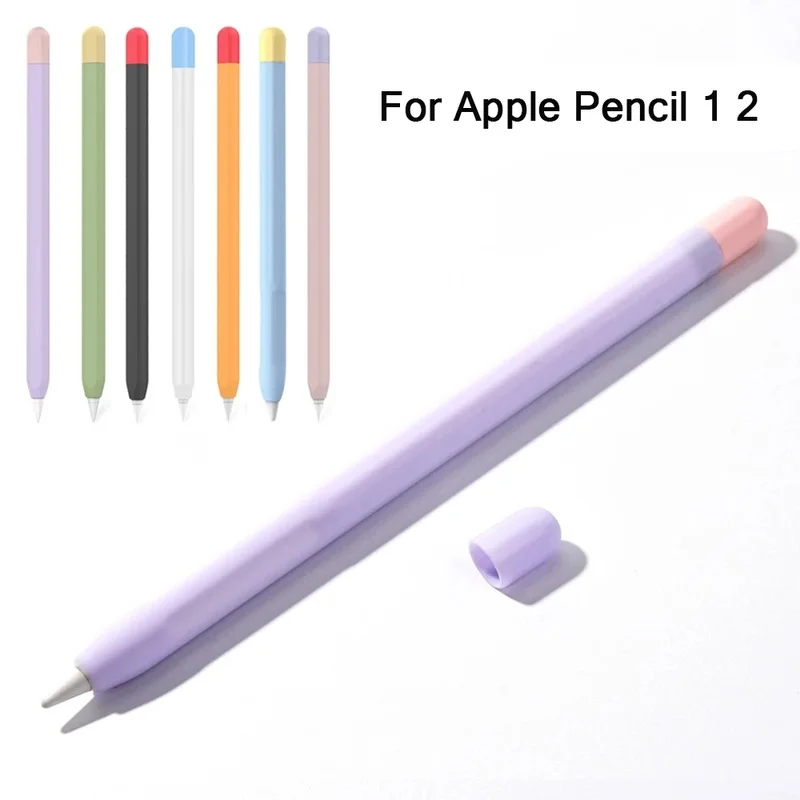 1 2 Color Matching Stylus Protective Case Non-slip Anti-fall Ipad Pen 2 1 Cover