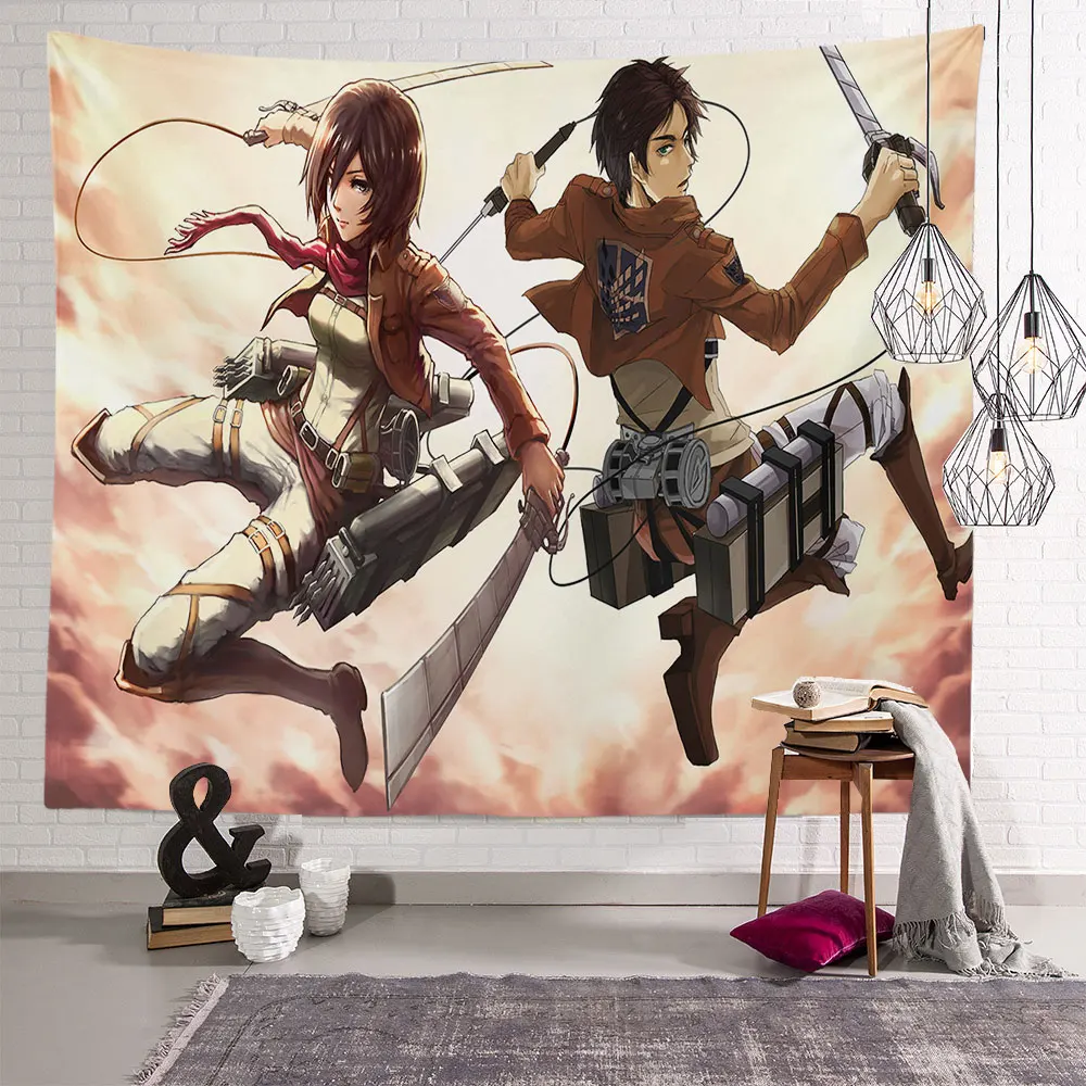 

Custom Attack on Titan Tapestry Home Living Room Decor Wall Party Aesthetic Hanging Tapestries Blanket for Bedroom 21-12-1-1