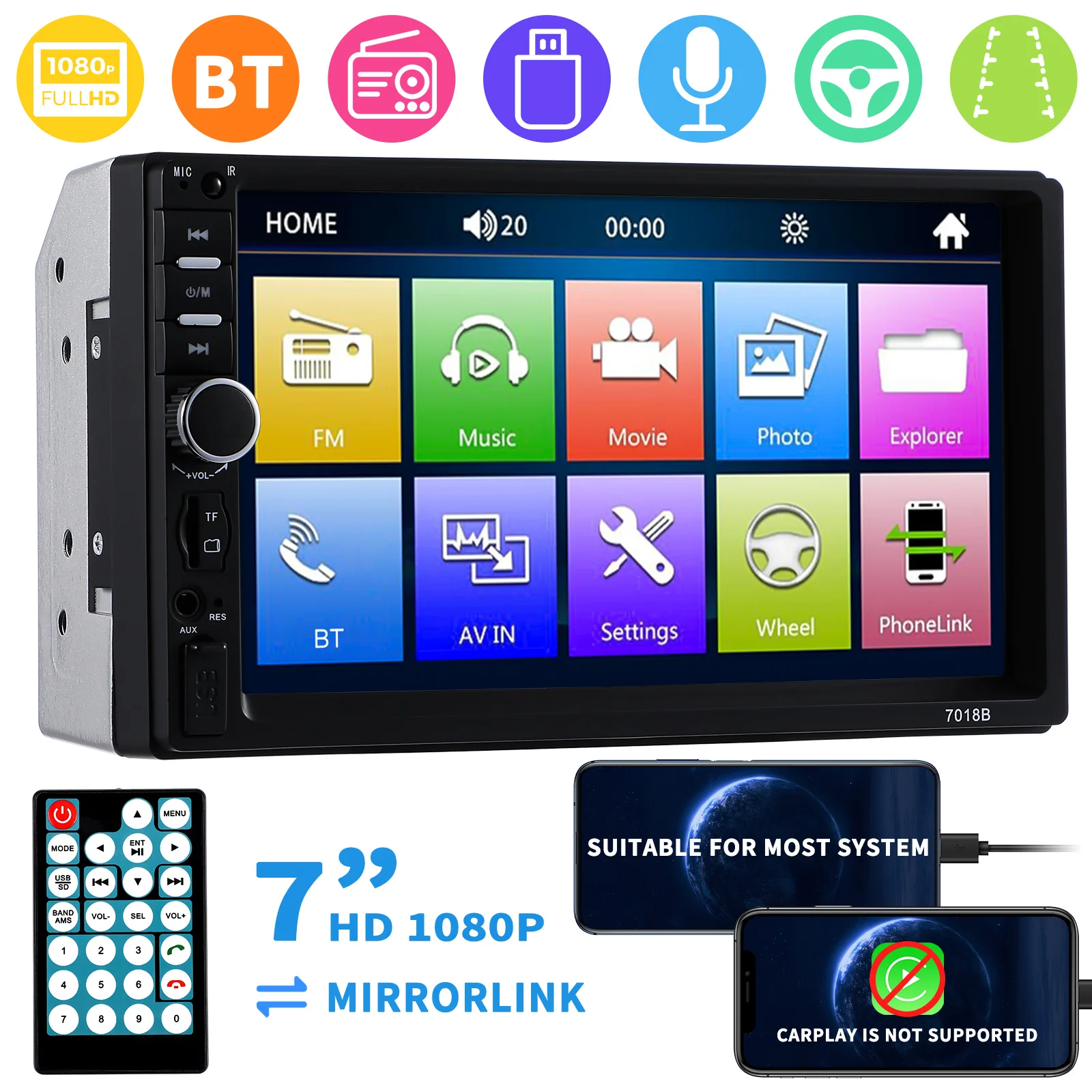 

Car Radio Audio Receiver Smart Video Stereo MP5 for Auto