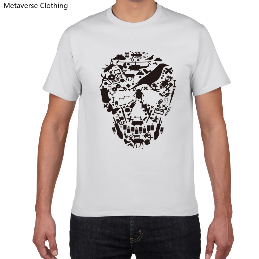 

Summer Mens T Shirt 2023 New Fashion skull T Shirt Mens Clothing printted Short Sleeve Casual 100% cotton Mens Top Tee Shirt