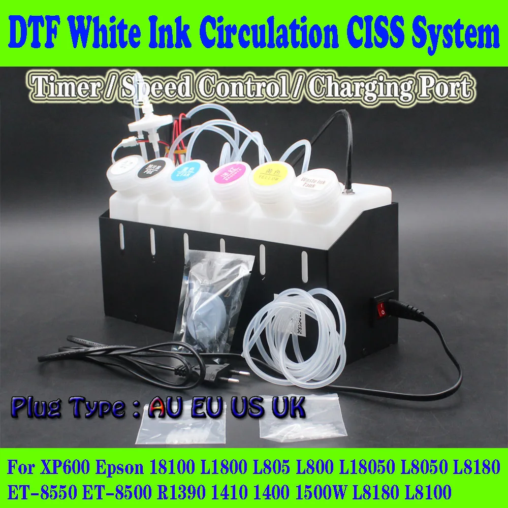 L18050 DTF Модифицированный комплект циркуляции белых чернил СНПЧ DIY для Epson L1800 L800 L805
