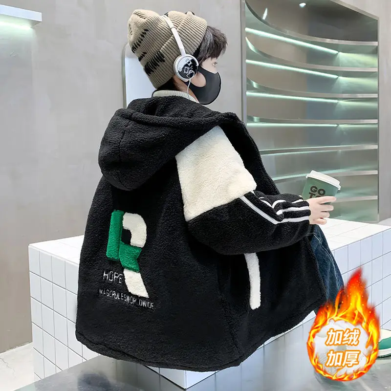 Пальто для мальчиков от 5 до 14 лет куртка верхняя одежда топы из флиса 2024 крутое