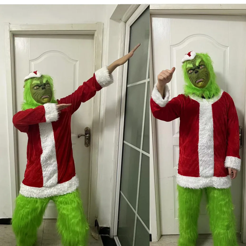

Костюм для косплея Санта Клауса Хэллоуина с зеленым монстром
