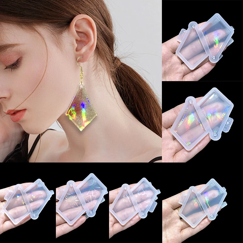 

Голографический лазерный брелок для ключей, подвеска, серьги «сделай сам», глянцевые формы для эпоксидной смолы