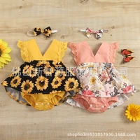 infant baby girls rompers sunflowerflower series sleeveless one piece toddler newborn baby onesie baby girl clothes