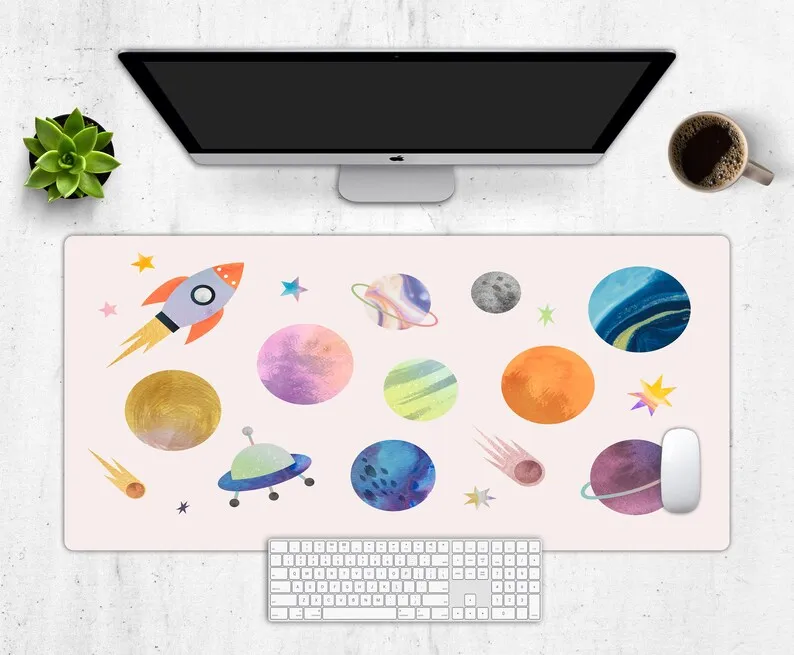 

Cute Colorful Galaxy Desk Pad, Modern Desk Mat, Extra Large Desk Pad, Large Mouse Pad, Gaming Desk Mat, Aesthetic Desk Decor, Cu