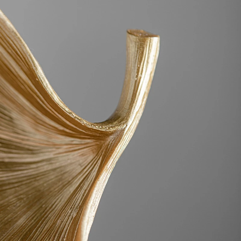 Полимерные золотистые листья Ginkgo аксессуары для хранения фигурки рабочего стола