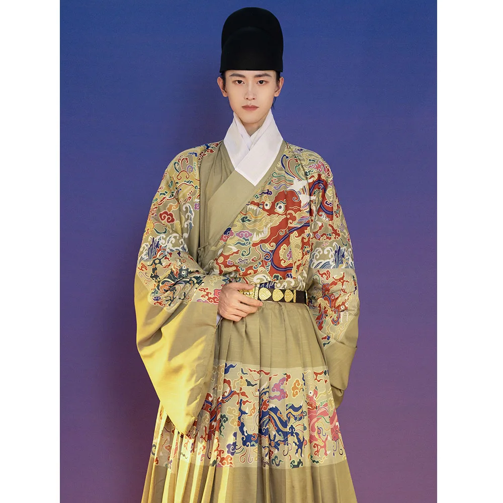 

ChongHuiHanTang Original HanFu For Men 2022 Chinese Style Royal Guards Costume Ming Dynasty Sticker Flying Fish Exquisite Robe