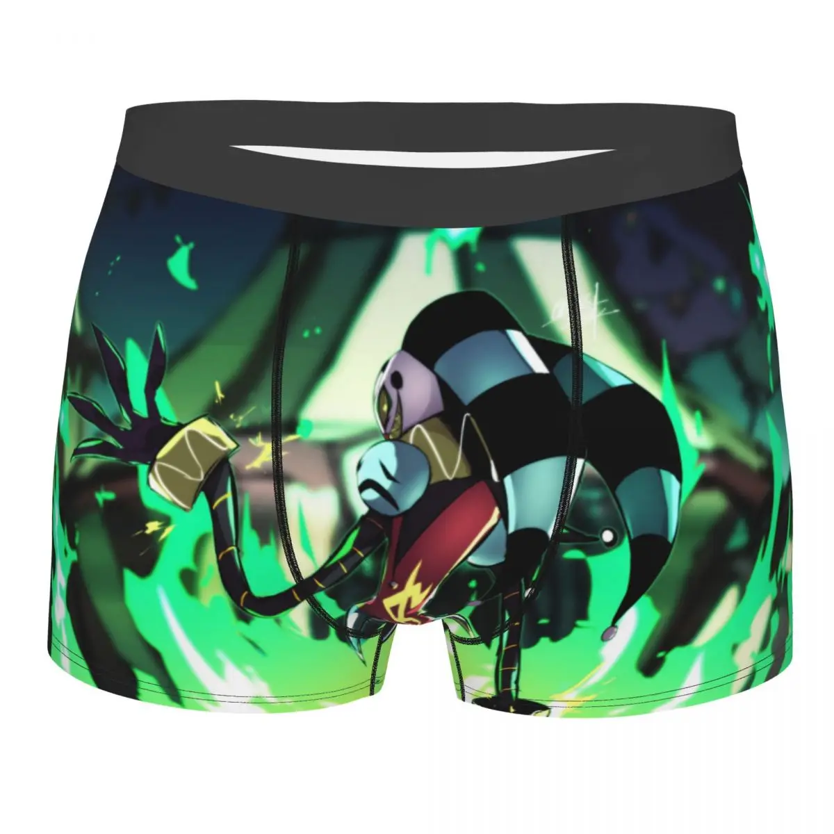 

Back Man's Boxer Briefs Helluva Boss Blitzo Adult Animation Highly Breathable Underpants Top Quality Print Shorts Birthday Gifts