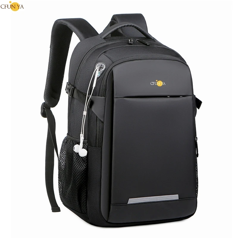 

CFUN YA Fashion Multi-Function Computer Backpack For Teenager Boys USB Earphone Port Travel Bagpack For Men Students Schoolbag