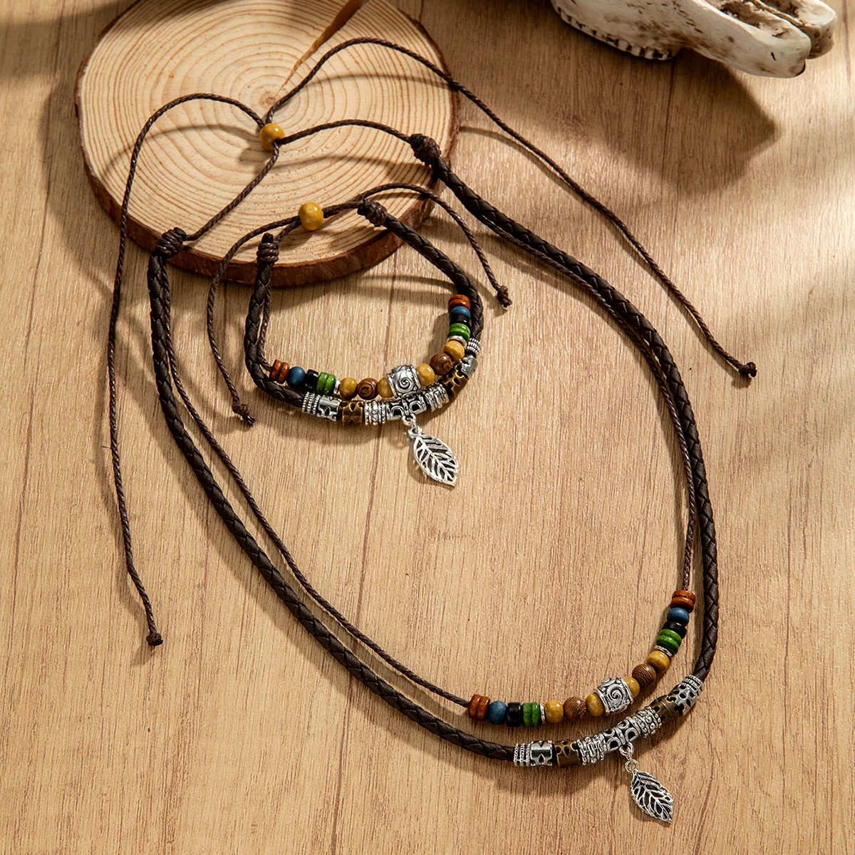 1 воротник + Бразильский богемный цветной Деревянный чехол с двойной крышкой для