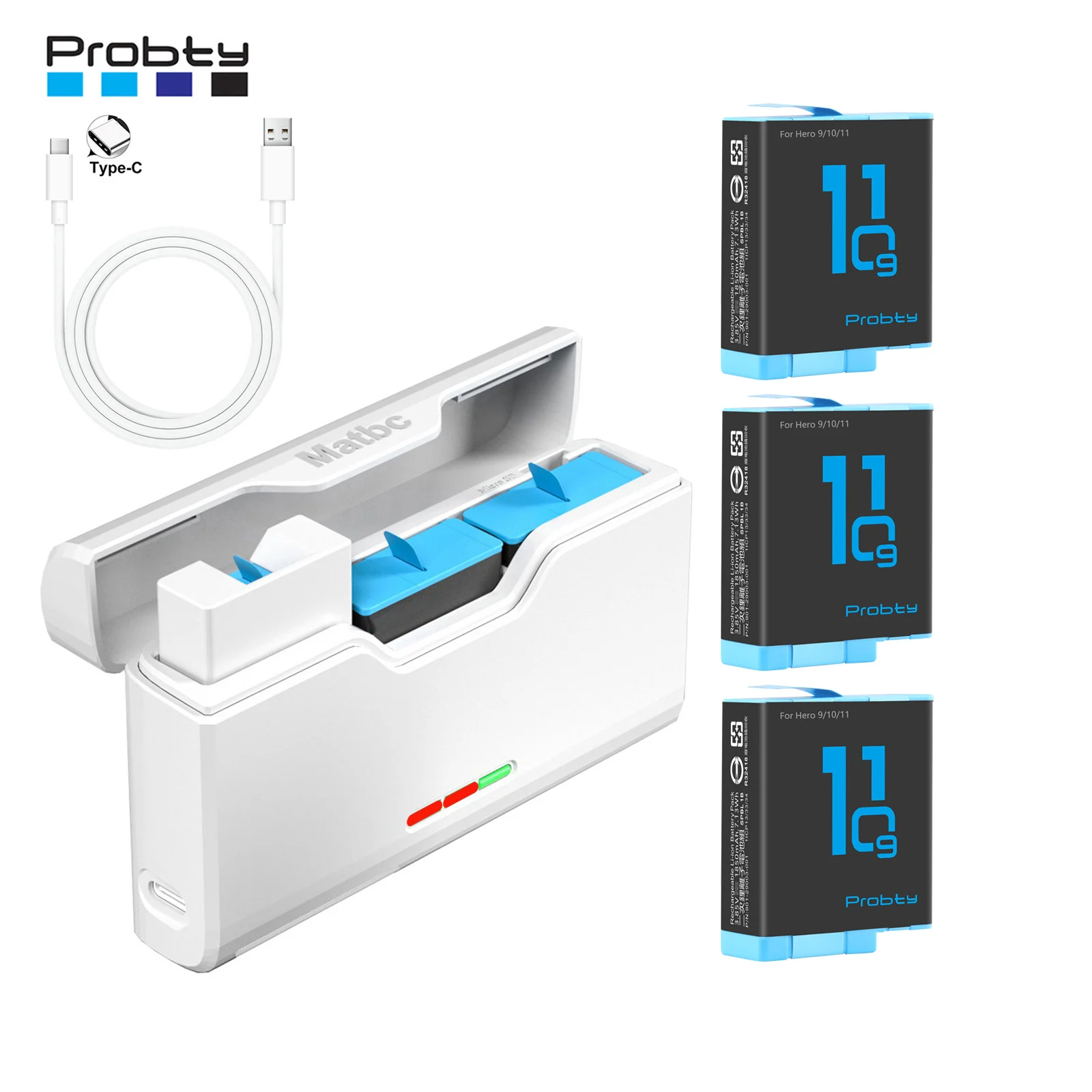 

1850mAh Battery For GoPro Hero 11 10 9 with TF Card Storage Fast Charging Charger Action Camera Accessories