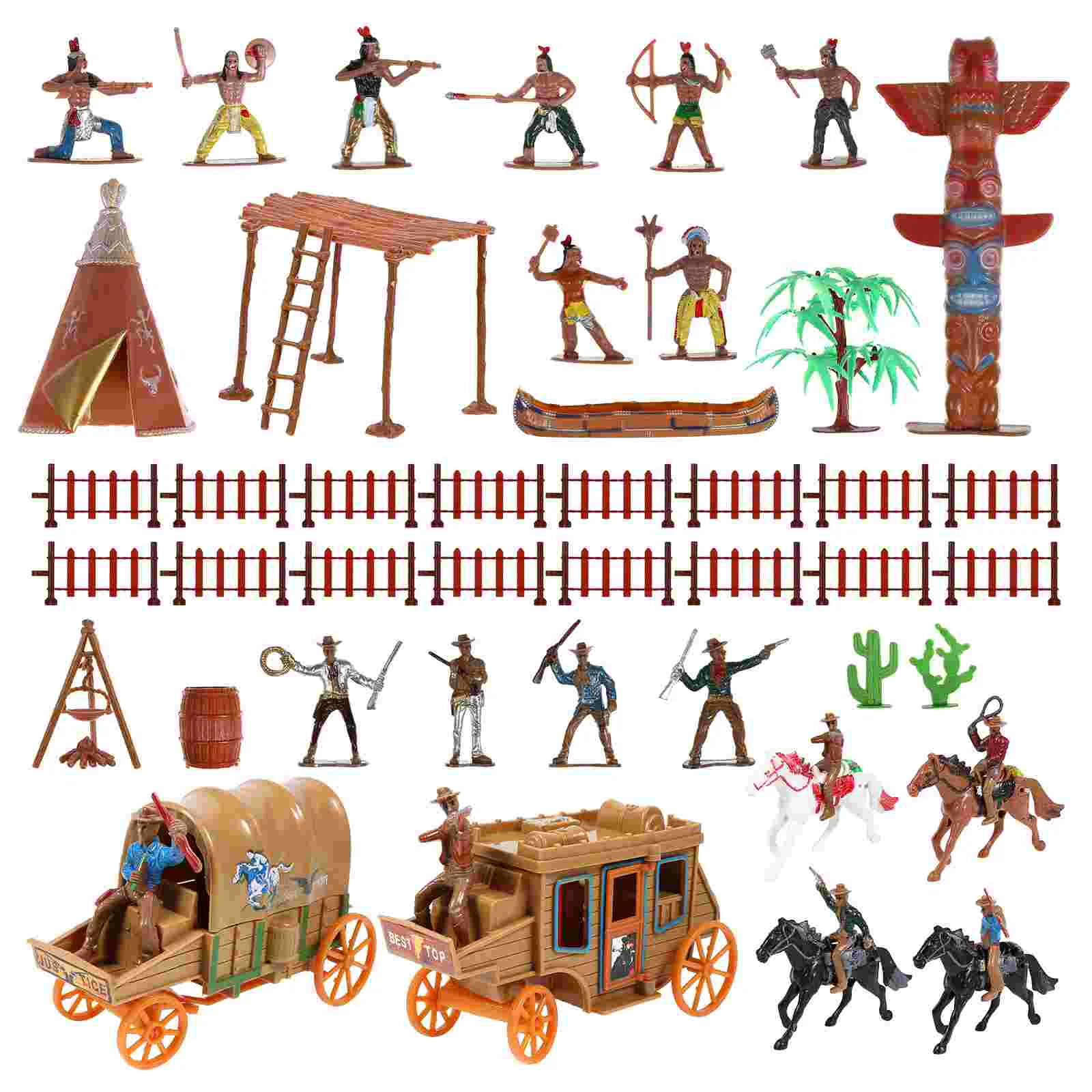 1 Set West Cowboys Figures Indians Action Soldiers Toy Soldiers for Kids Cowboys Figures