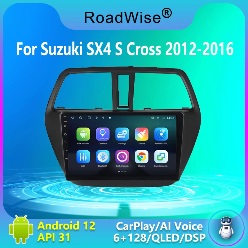 

Автомагнитола Roadiwse, 2 din, Android, мультимедиа для Suzuki SX4 2 S-Cross 2012 2013 2014 2015 2016 Carplay, 4G, Wi-Fi, GPS, DVD, Авторадио