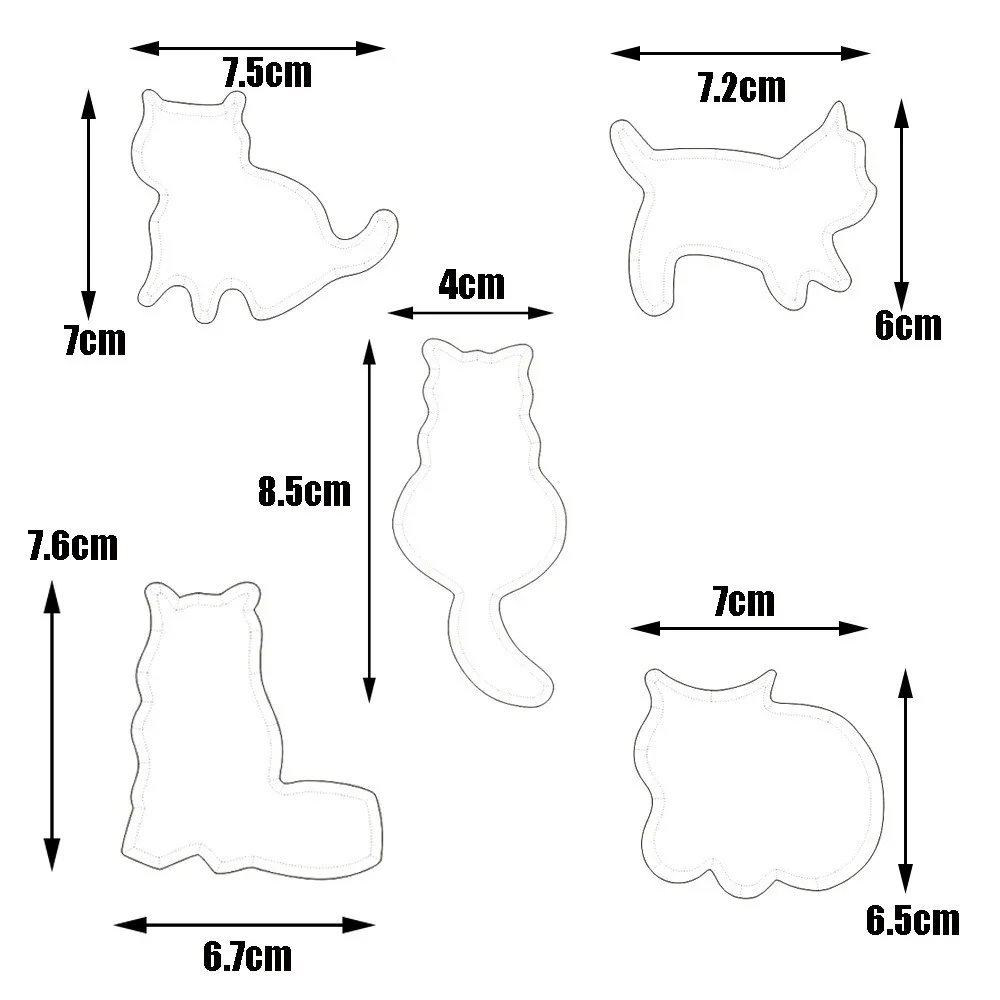 5 шт. форма для выпечки в форме кошки инструменты украшения тортов из нержавеющей