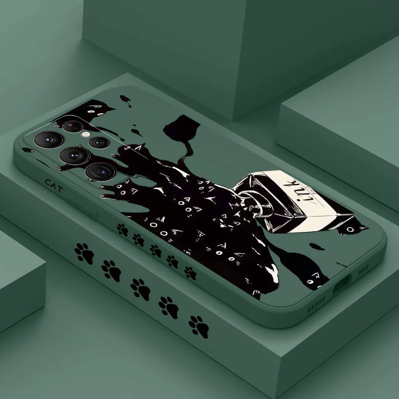 Naughty Cat Phone Case For Samsung Galaxy S23 S22 S21 S20 Ultra Plus FE S10 S9 S10E Note 20 ultra 10 9 Plus Cover