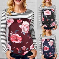 2022 spring and autumn new womens round neck long sleeved top fashion casual commuter all match t shirt lady