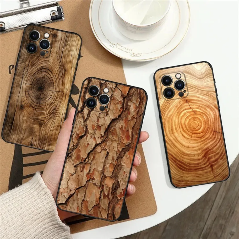 Чехол для телефона с текстурой дерева чехол Apple iPhone 15 14 13 12 11 XS XR X 8 7 Pro Max Plus mini