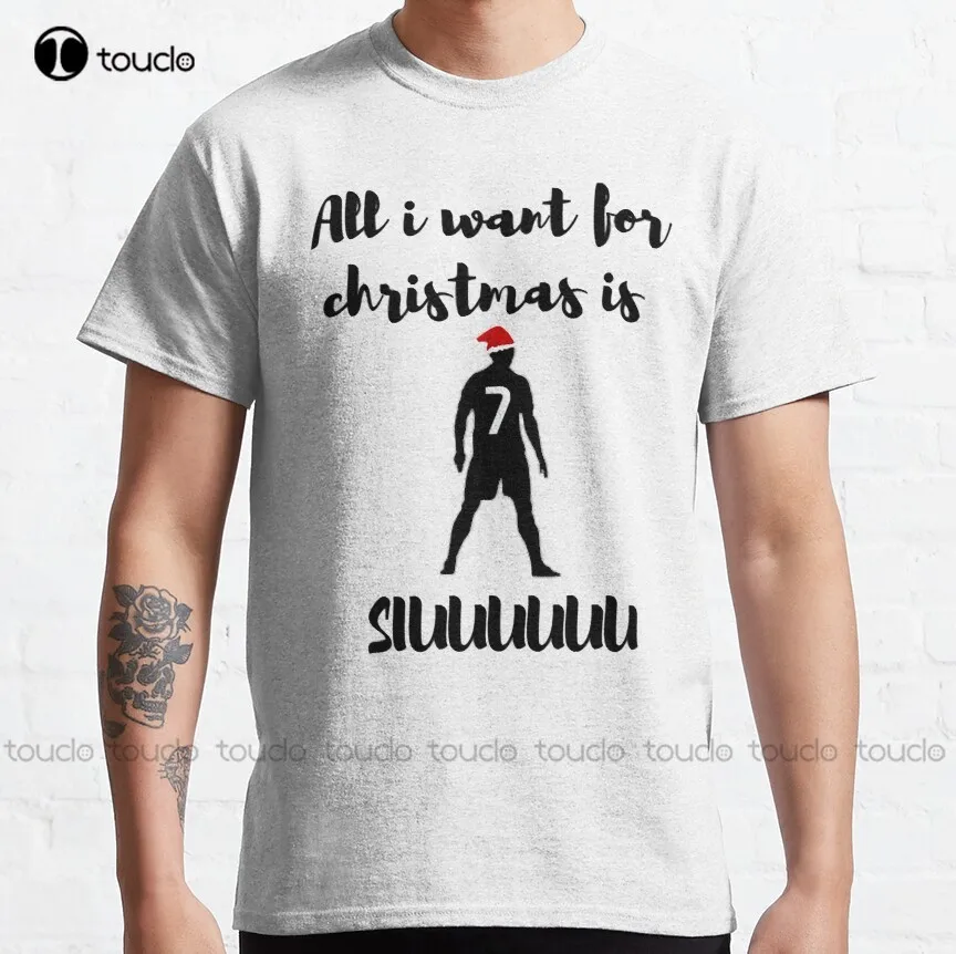 

All I Want For Christmas Is Siuuu Classic T-Shirt Black Tshirt Funny Art Streetwear Cartoon Tee Xs-5Xl Custom Gift New Popular