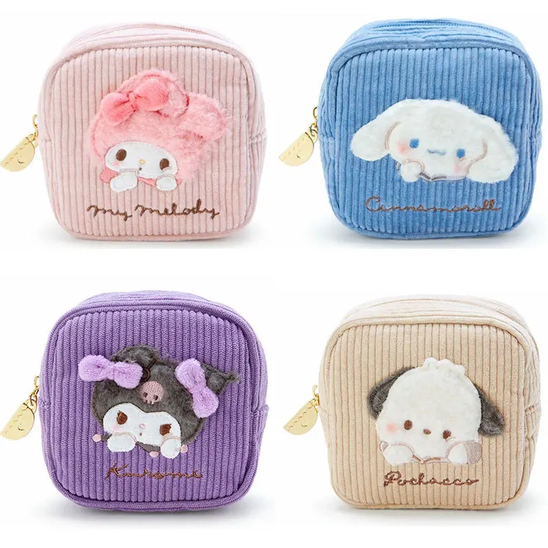 

Sanrio Kawai плюшевая косметичка мультфильм Cinnamoroll Kuromi Melody мягкая большая емкость для путешествий многофункциональная сумка-Органайзер для хран...