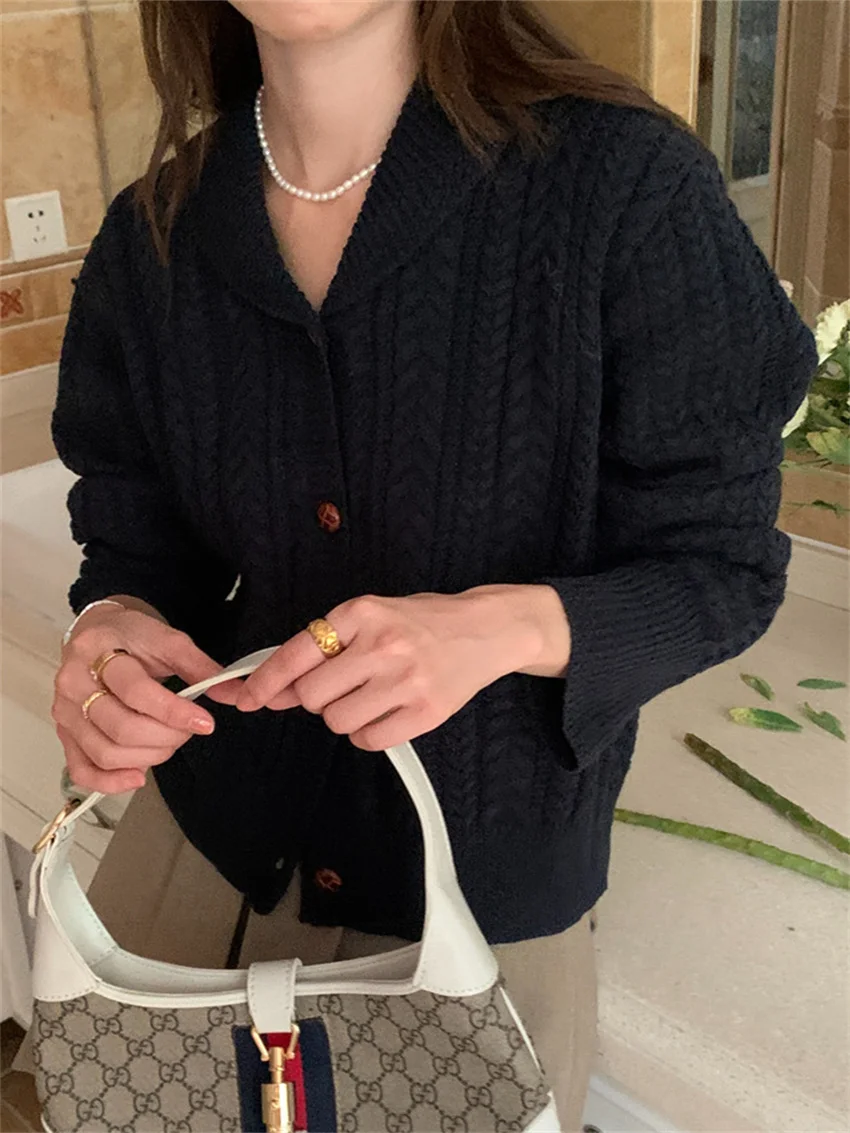 Женский вязаный кардиган Alien Kitty повседневный свободный свитер в стиле ретро