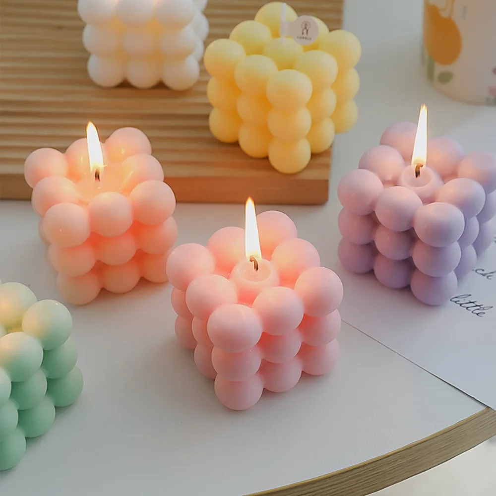 

Bubble Cube Scented Candles Home Decoration Modeling Ornaments Soy Candle Wedding Birthday Party Decor Creative Souvenirs