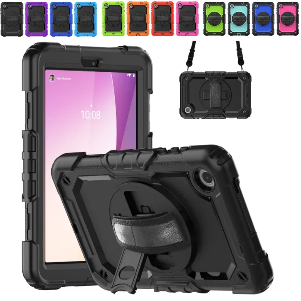 3-Layers Multi-Functional Case for Lenovo Tab M8 4rd Gen TB-300FU TB300XU 8 inch 2024 with Screen Protectors &amp Shoulder Straps