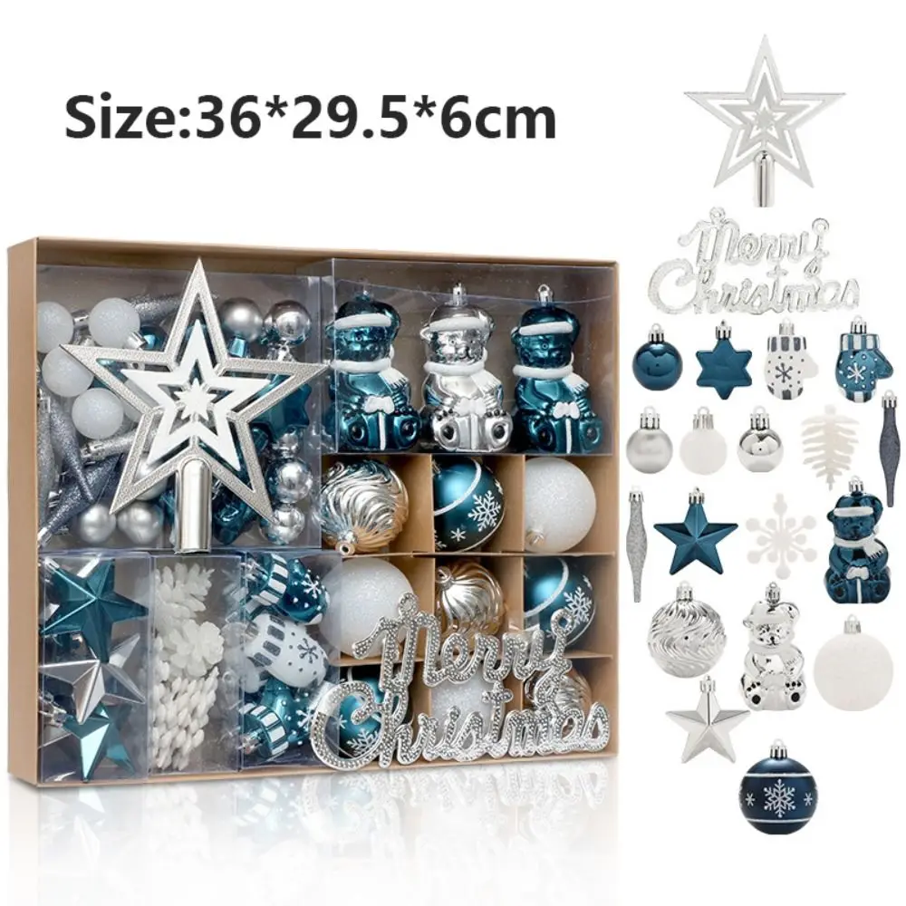 70 шт. пластиковый набор рождественских шаров со звездой на вершине елки