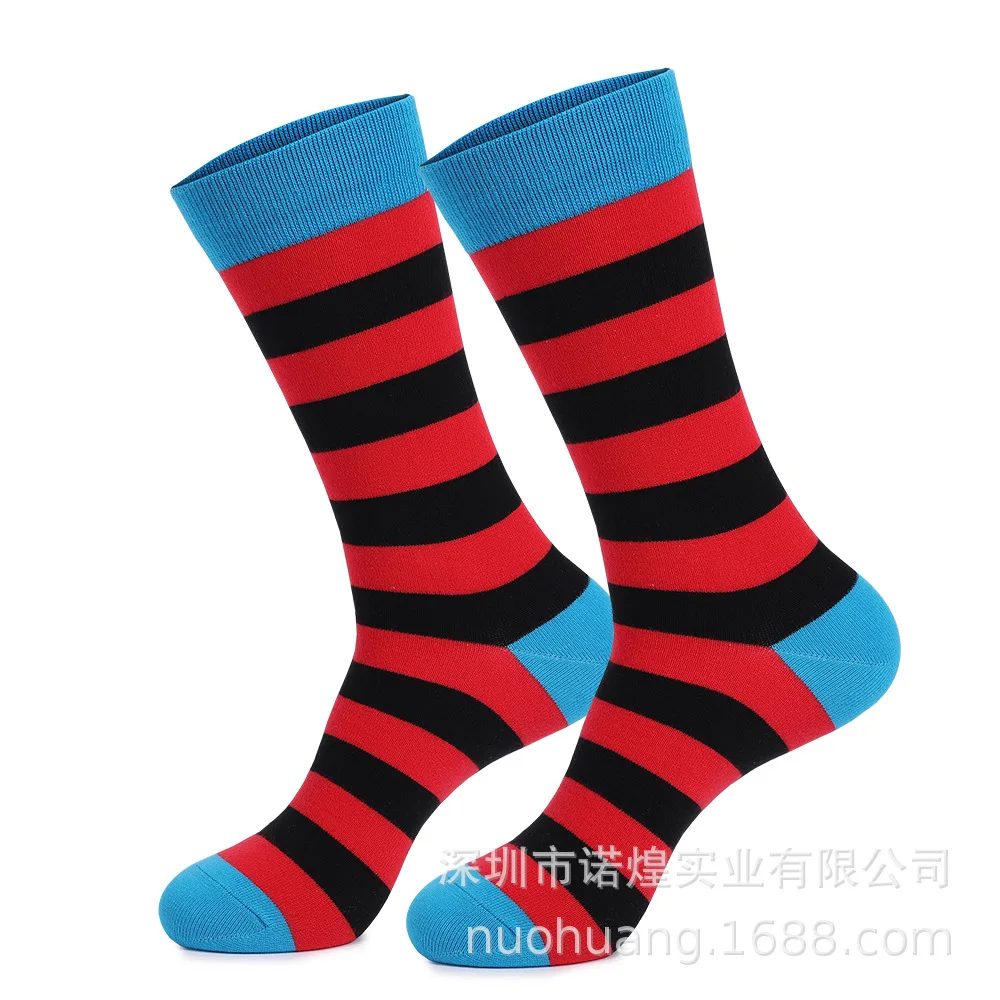 Men's Funny Stockings Cotton Men Socks 10 PAIRS Striped Casual European and American Style Funny Sock Fashionable