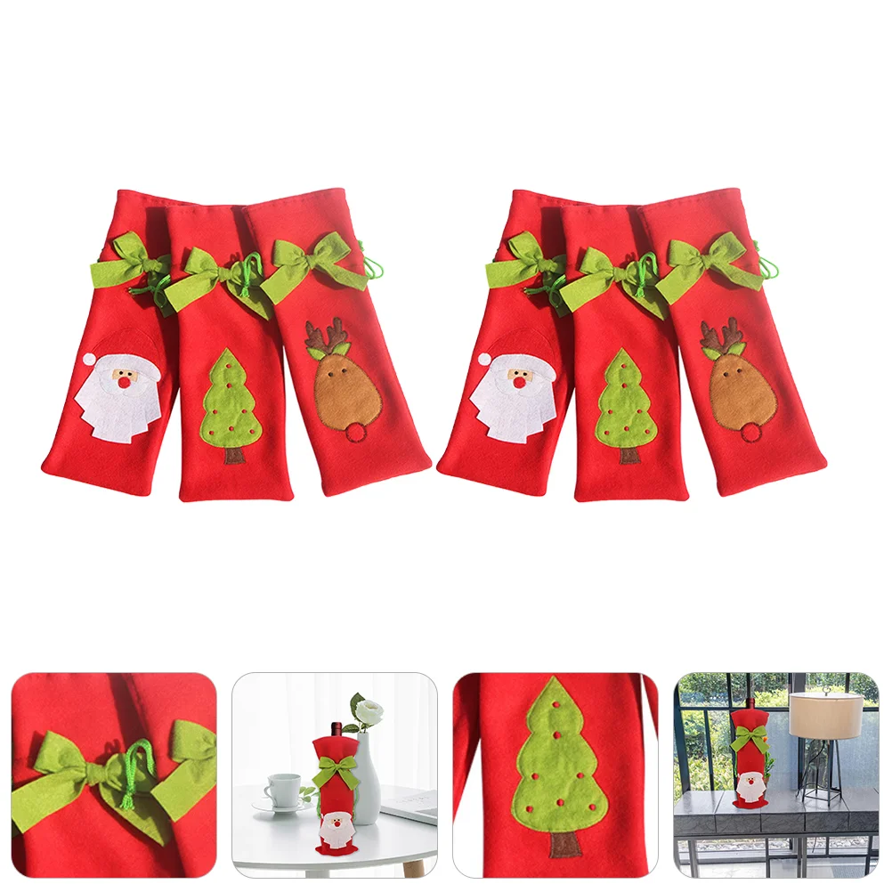 

Bottle Christmasreusable Santa Sleeve Pouch Gift Pants Carrier Cover Snowman Casecovers Decor