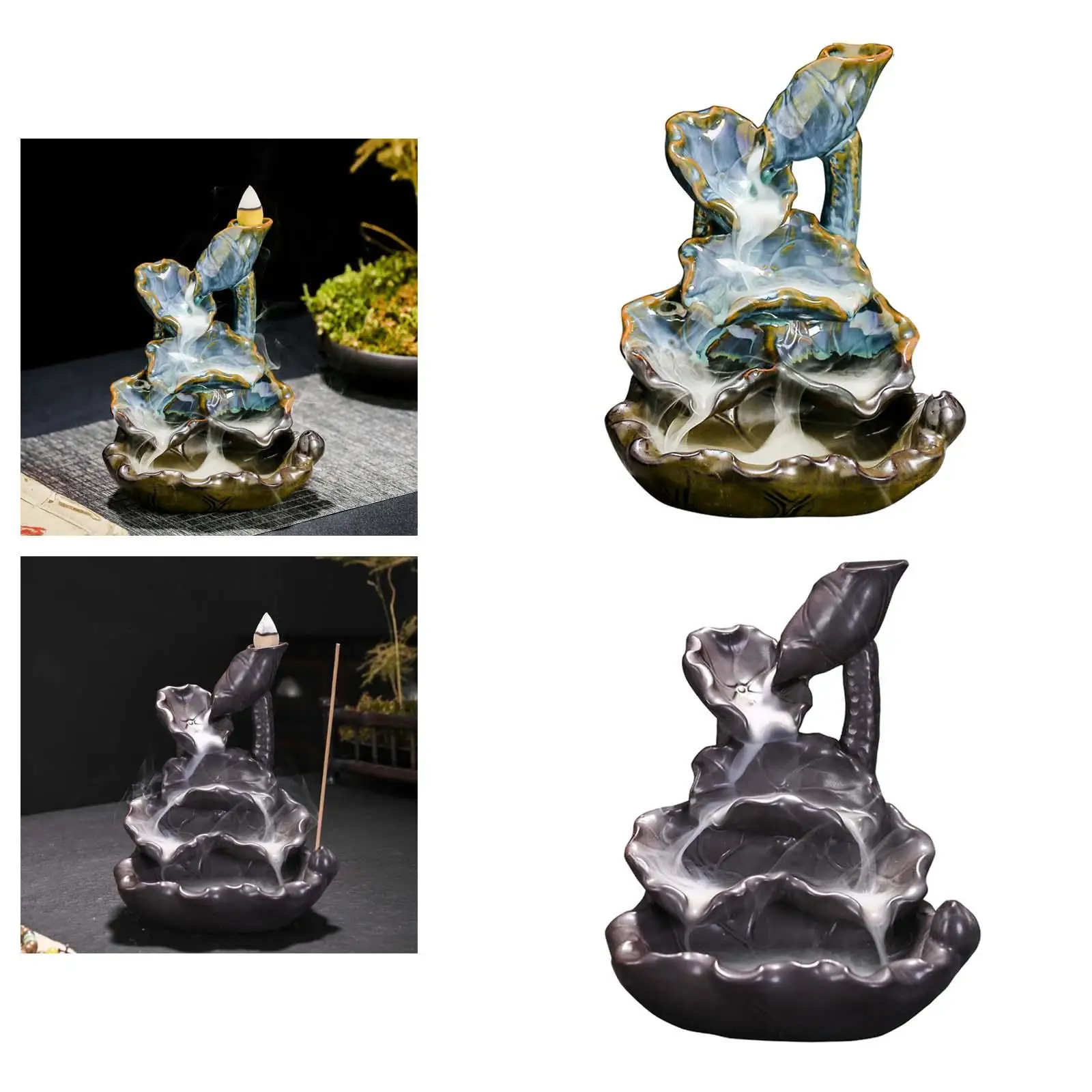 Креативный обратного потока горелка водопад держатель с орнаментом курильница