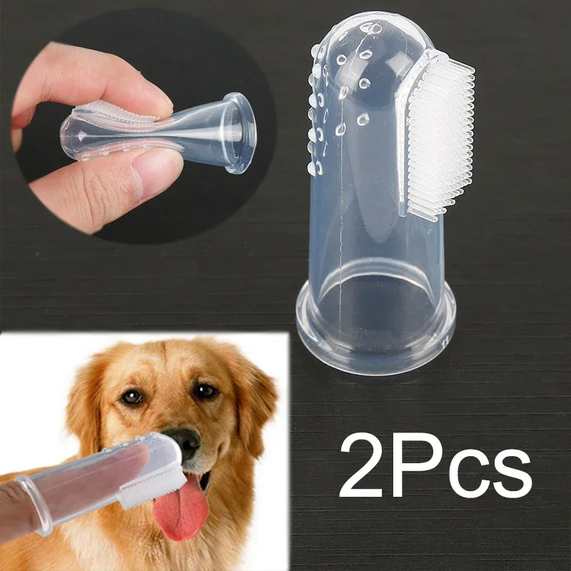 

Cat Cleaning Supplies Super Soft Dog Toothbrushes Silica Gel Pet Finger Toothbrush Plush Dog Plus Bad Breath Care Tools