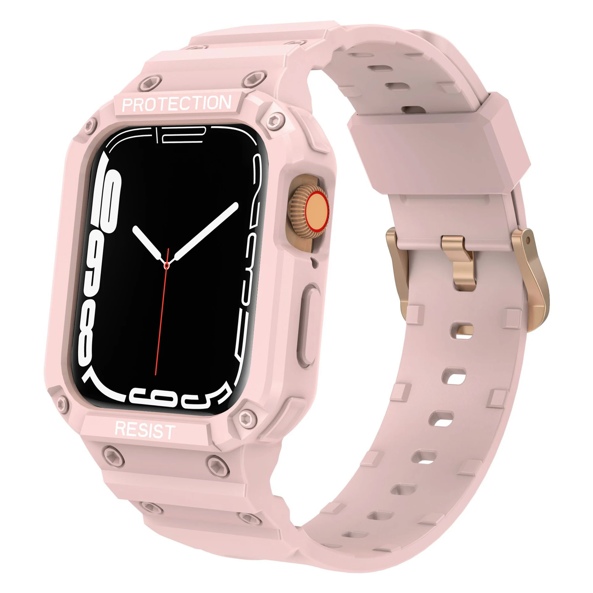 

Чехол и ремешок для Apple Watch band 44 мм 40 мм 45 мм 41 мм 38 мм 42 мм, резиновый силиконовый Браслет для iWatch series 3 4 5 6 se 7