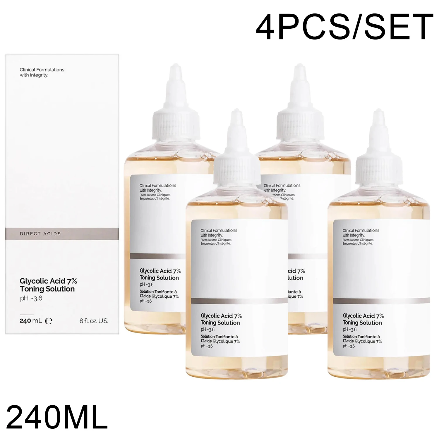 

Glycolic Acid 7% Toning Solution Gentle Exfoliation Improve Clear Brighten Skin Tone Texture Products Original Skin Care 240ml