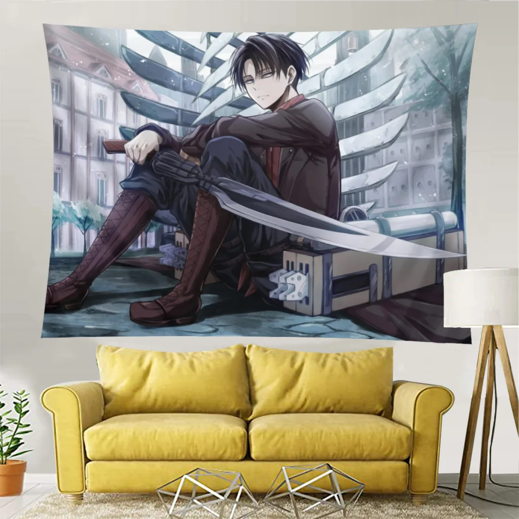 Levi гобелен для спальни атака на Титанов SnK аниме фон подвесное покрытие гостиной