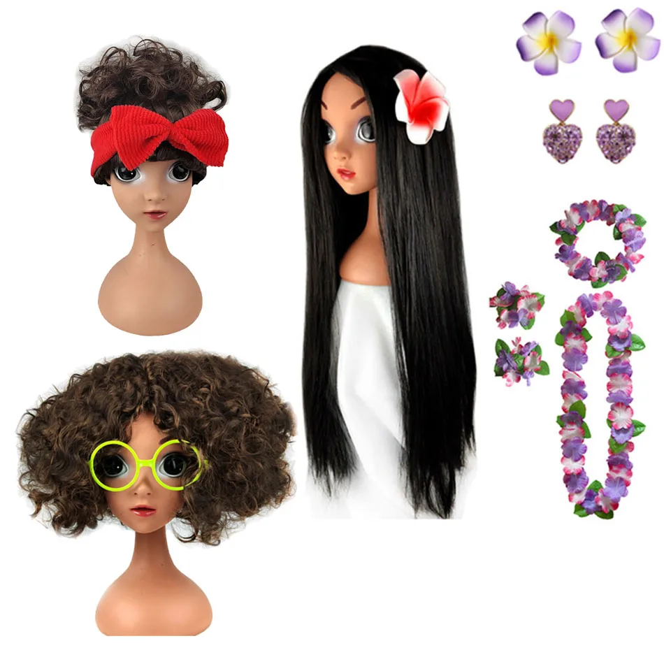 Комплект из парика и серёг с сумочкой гирляндой