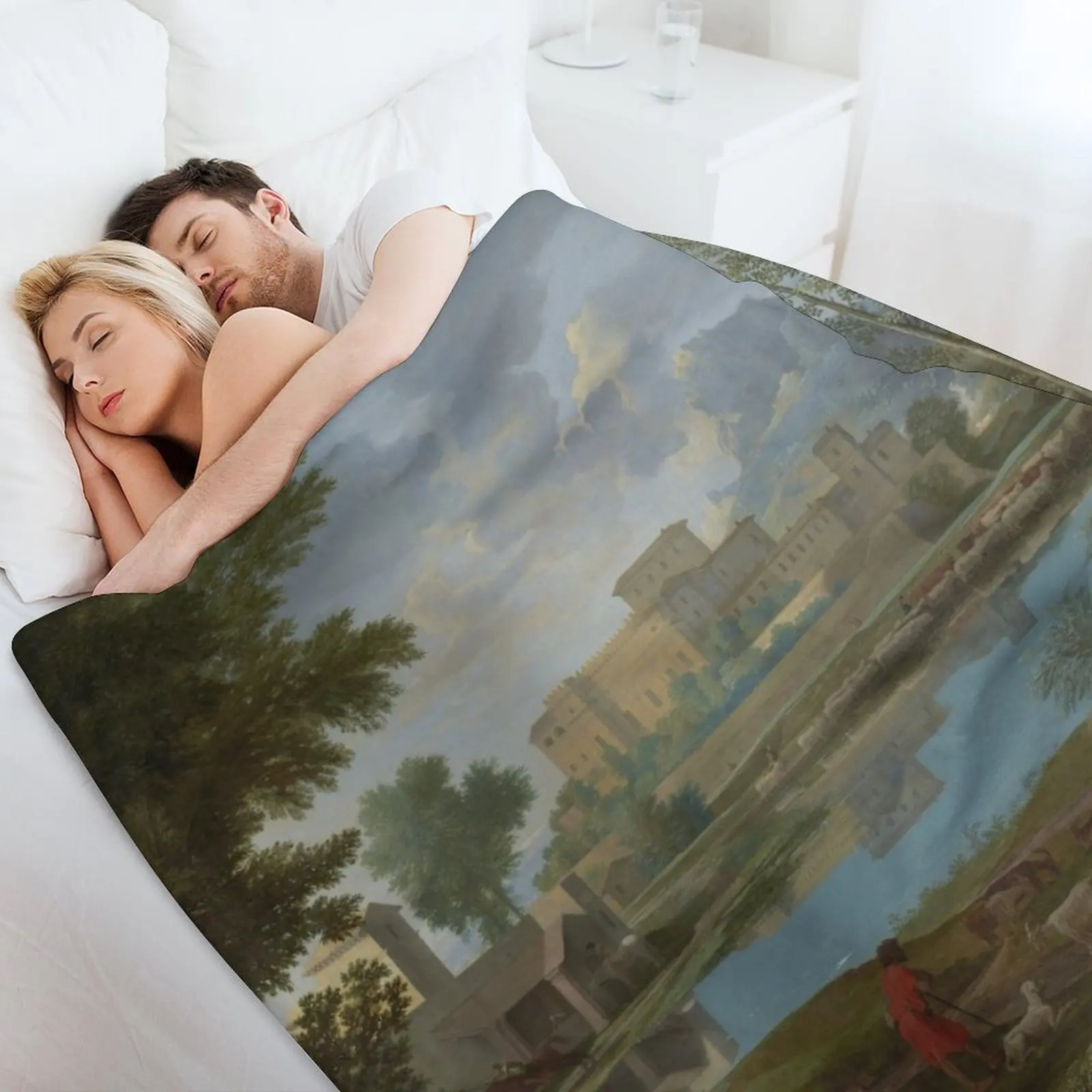 Ландшафт с спокойным (Un Tem[p]s calme et serein) -Николя пысне пледы Thins Роскошные брендовые