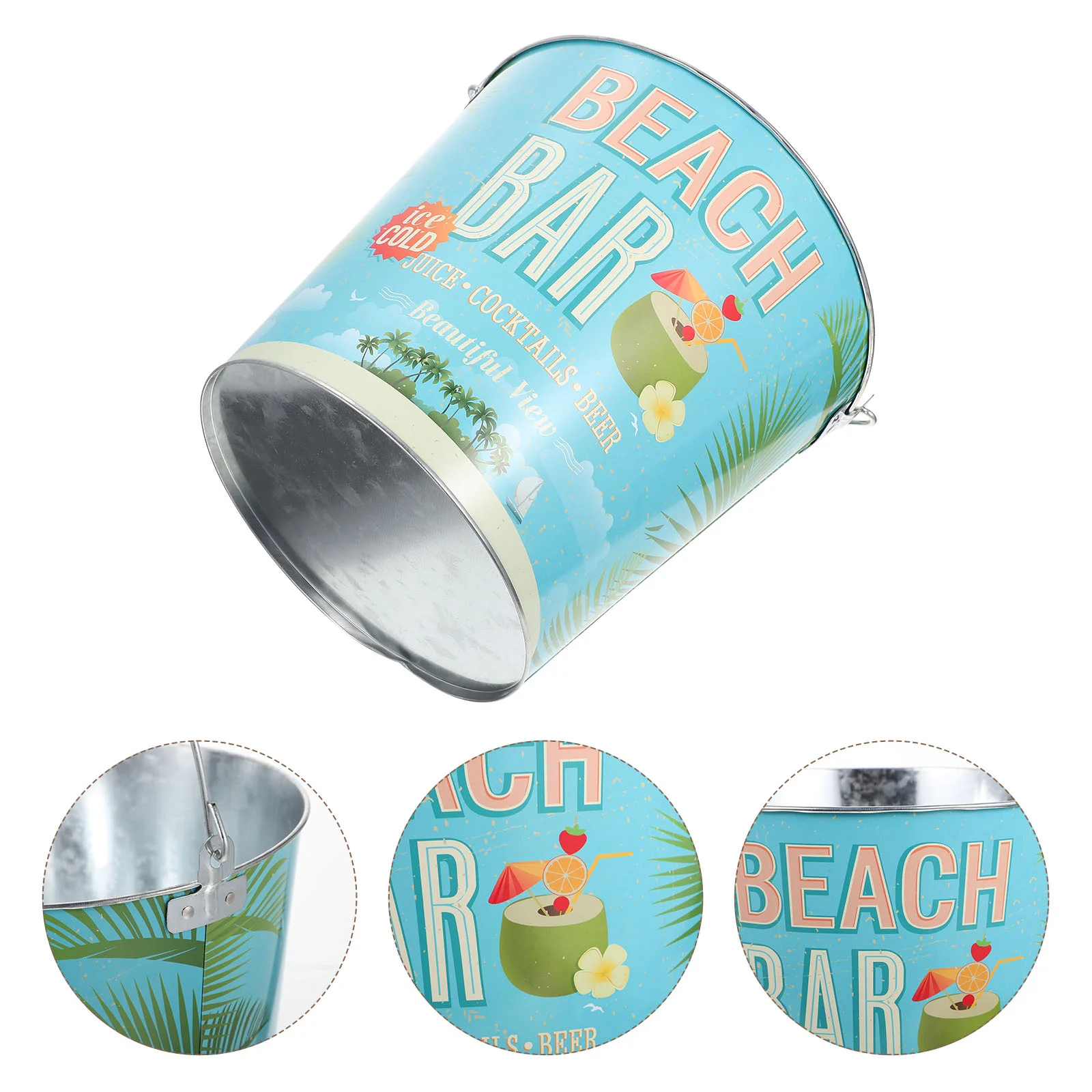 

Bucket Icechiller Champagne Cooler Beverage Beer Buckets Metal Tub Drink Party Cocktail Drinks Pails Bottle Barsmall Bin Vintage