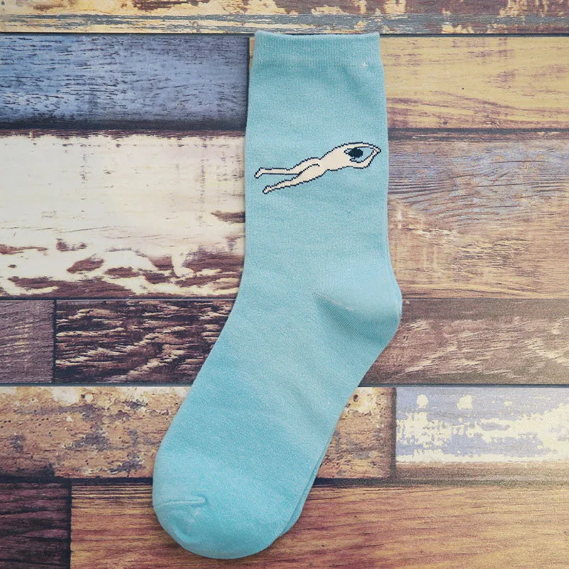 

Y1UB осенне-зимние женские хлопковые носки в стиле Харадзюку ярких цветов с мультяшным принтом